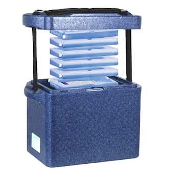 Cole-Parmer PolarSafe® Transport Box 10 L with Two 4°C End-Caps and Four 4°C Frames