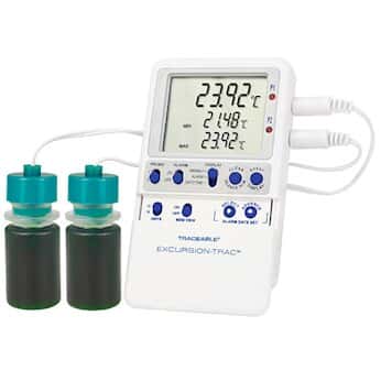 Traceable Excursion-Trac™ Datalogging Thermometer with Calibration; 2 Plastic Bottle Probes