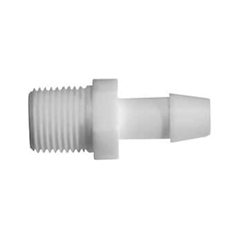 Masterflex Fitting, PTFE, Straight, Hose Barb to Threaded Adapter, 1/8