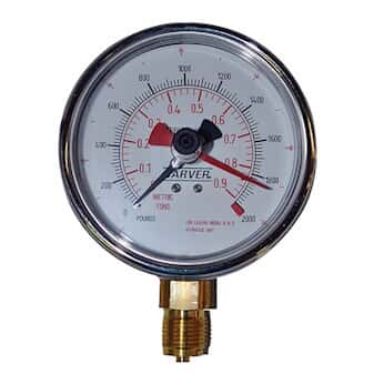 Carver 381002 Press Low Pressure Gauge; 0 to 2000 psi