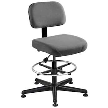 Bevco 5500-GRAY Gray fabric chair with black reinforced plastic base. Seat height 23