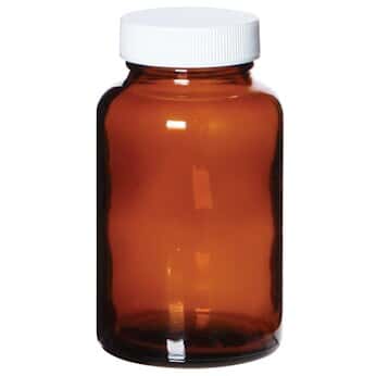 Cole-Parmer Wide-Mouth Packer Amber Glass Bottle, Leve