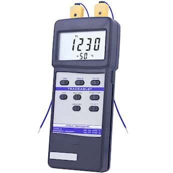 Traceable Dual-Input/Output Thermocouple Thermometer with RS-232 and Calibration