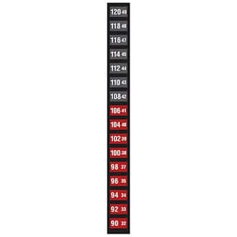 Digi-Sense Reversible 16-Point Vertical Temperature Label Black/Red, 32-49C/90-120F; 10/Pk