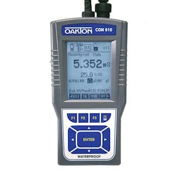 Oakton CON 610 Waterproof Con/TDS/Res/Sal/Temp Meter Kit with NIST Calibration