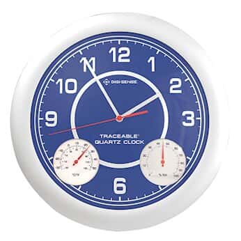 Digi-Sense Traceable® Thermohygrometer Wall Clock with Calibration; 0 to 100% RH, -40 to 120F
