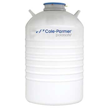 Cole-Parmer PolarSafe® Cryogenic Storage Dewar, 47L, with 6 Round Canister Racks