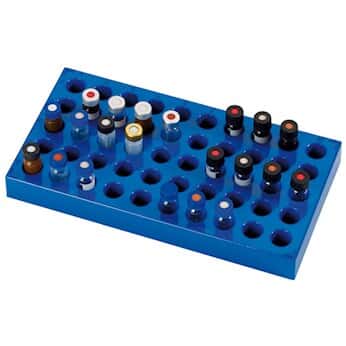 Kinesis Vial Rack, Polypropylene; holds 50 vials up to 12mm Diameter; Blue