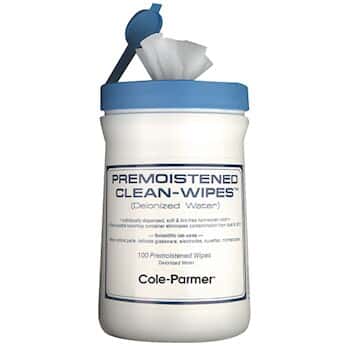 Cole-Parmer Clean-Wipes, 100% DI Water: 100/Canister
