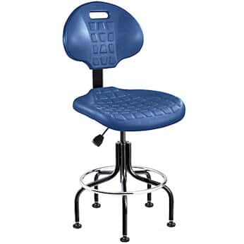 Bevco 7600-BLU Tall Height Polyurethane Chair, Blue, Tubular Steel Base, Non-Tilt