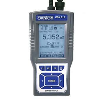 Oakton CON 610 Waterproof Con/TDS/Res/Sal/Temp Meter with Probe and NIST Calibration