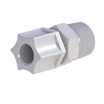 Cole-Parmer VapLock™ Fitting, Polypropylene, Straight, Compression to Threaded Adapter, 1/2