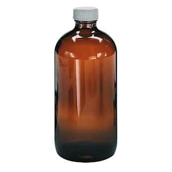 Cole-Parmer Precleaned EPA Amber Glass Narrow-Mouth Bottle, 500 mL, 12/Cs
