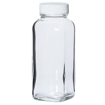 Cole-Parmer French Square Glass Bottle, Level 3, Clear