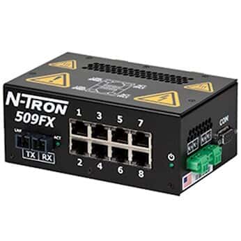 Red Lion 509FX N-Tron Unmanaged Industrial Ethernet Switch, 9 Port; SC