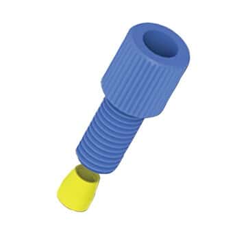 Cole-Parmer VapLock™ Fitting, Blue PP w/ Yellow ETFE, Straight, Compression to Threaded Adapter, 1/8