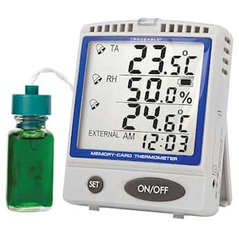 Traceable Digital Thermometer with Memory Card and Calibration; 1 Bottle Probe