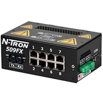 Red Lion 509FX-ST N-Tron Unmanaged Industrial Ethernet Switch, 9 Port; ST
