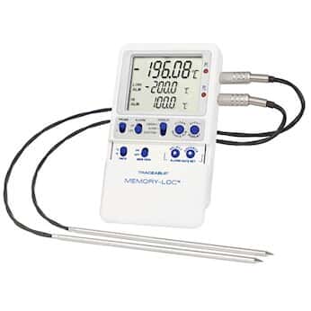 Traceable Memory-Loc™ Datalogging Cryogenic Thermometer with Calibration; 2 Stainless Steel Probes
