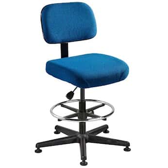 Bevco 5500-BLUE Royal blue fabric chair with black reinforced plastic base. Seat height 23