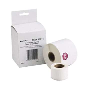 Dymo 30911 Name Badge, Time Expiring, 250 Labels Per Roll, One Roll/Pack