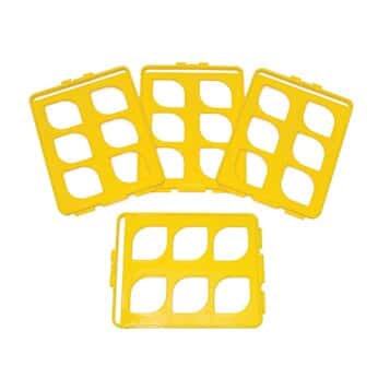 Scienceware F18745-3000 Grid Set for Switch-Grid Test Tube Rack, Holds 25-30mm Tubes, Yellow. Pack of 4.