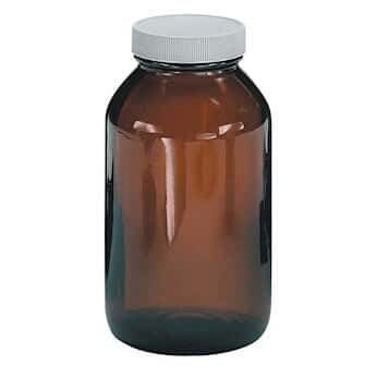Cole-Parmer Precleaned EPA Amber Glass Wide-Mouth Bottle, 500 mL, 12/cs