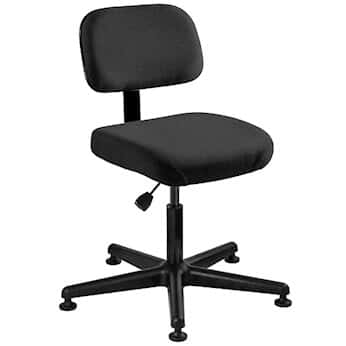 Bevco 5000-BLACK Black fabric chair with black reinforced plastic base. Seat height 17