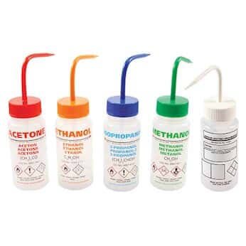 Dynalon Venting Multi-Language Labeled Safety Wash Bottle, LDPE, Set of 5, 250 mL 5/pk