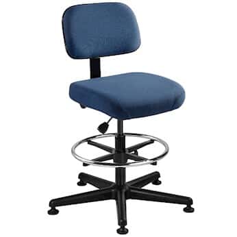 Bevco 5500-NAVY Navy fabric chair with black reinforced plastic base. Seat height 23