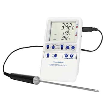 Traceable Memory-Loc™ Datalogging Thermometer with Calibration; 1 Stainless Steel Probe
