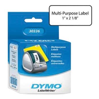 Dymo 30336 Multi-purpose Labels, White, 1” X 2 1/8”-500 Per Roll,1 Roll Per Box