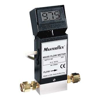 Masterflex Gas Mass Flowmeter, Thermal, LCD, Stainless Steel Fittings; 0 to 20 LPM