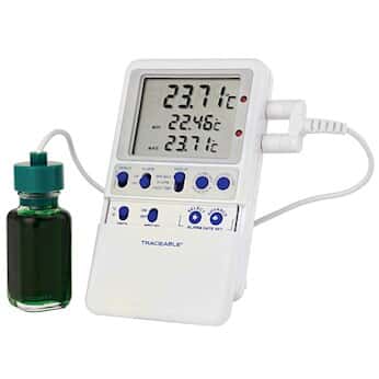 Traceable High-Accuracy RTD Refrigerator/Freezer Digital Thermometer with Calibration; 1 Bottle Probe