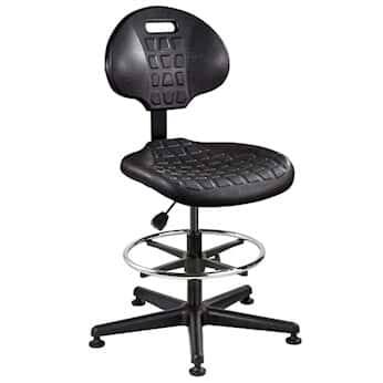 Bevco 7500-BLK Tall Height Polyurethane Chair, Black, Nylon Base, Non-Tilt