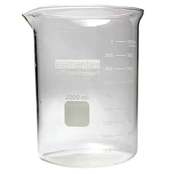 Cole-Parmer elements Plus Griffin Low-Form Beaker, Glass, 2000 mL, 2/pk