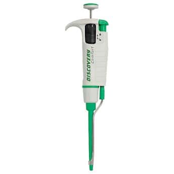 HTL 4040 Discovery Comfort DV250 Single Channel Pipettor with Gray Shaft, Green; 50 to 250 µL