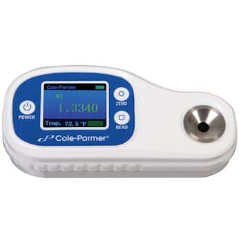 Cole-Parmer Digital Refractometer, 1.3330 to 1.4100  RI ,  0 - 45% Brix , 0 - 28% Salinity