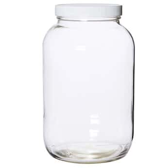 Cole-Parmer APC3989 Wide-Mouth Clear Glass Bottle, Lev