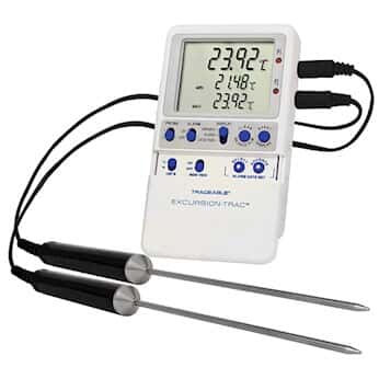 Traceable Excursion-Trac™ Data Logging Thermometer with Calibration; 2 Stainless Steel Probes