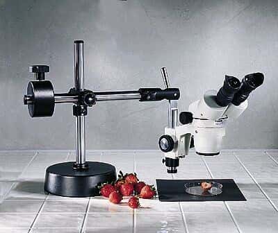Cole-Parmer Binocular Stereozoom Microscope, 10x-40x, boom stand