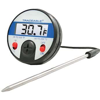 Traceable Remote Probe Thermometer with Calibration; ±1.0°C accuracy (-20 to 100°C)
