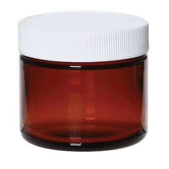 Cole-Parmer Straight-Side Glass Jar, Level 3, Amber, 250 mL; 12/Cs