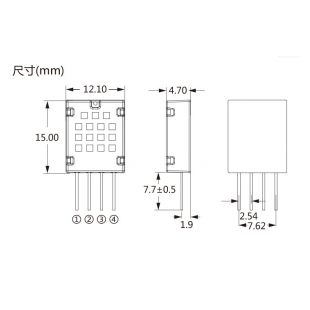 ASAIR/奥松-AM2122数字温湿度传感器单总线电容式高精度模块
