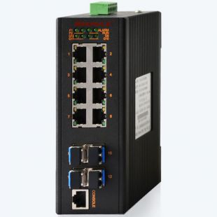MIE-2412P 8GE+4GSFP卡轨式全千兆网管型工业以太网交换机