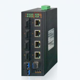  MIE-1408P 4FE+4F+3GSFP卡轨式千兆非网管POE工业以太网交换机