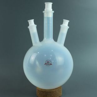 PFA三口烧瓶配搅拌桨可接冷凝管耐HF反应烧瓶