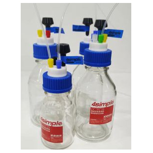 滤启科技4simple实验室GL45单向进气阀安全瓶盖 溶剂瓶单孔进液盖