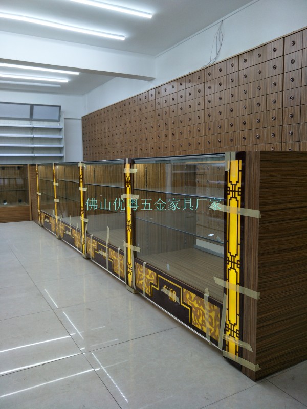 广州药店陈列柜西药展示架定做中西药药柜补品药品展柜厂家