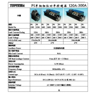  台湾TOPTAWA PS单相相位功率控制器